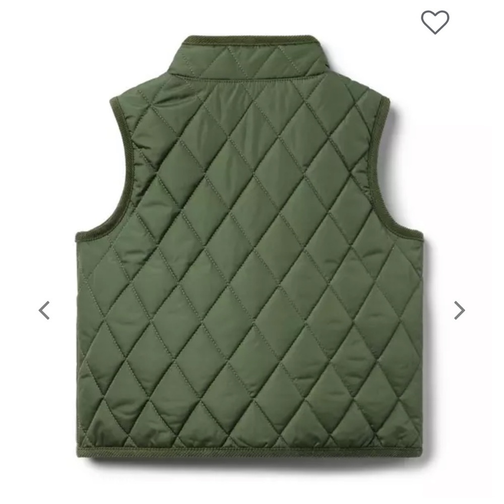 Janie & Jack Toddler Boys Olive Green Quilted Barn Vest 18-24 months NWT - Picture 3 of 6